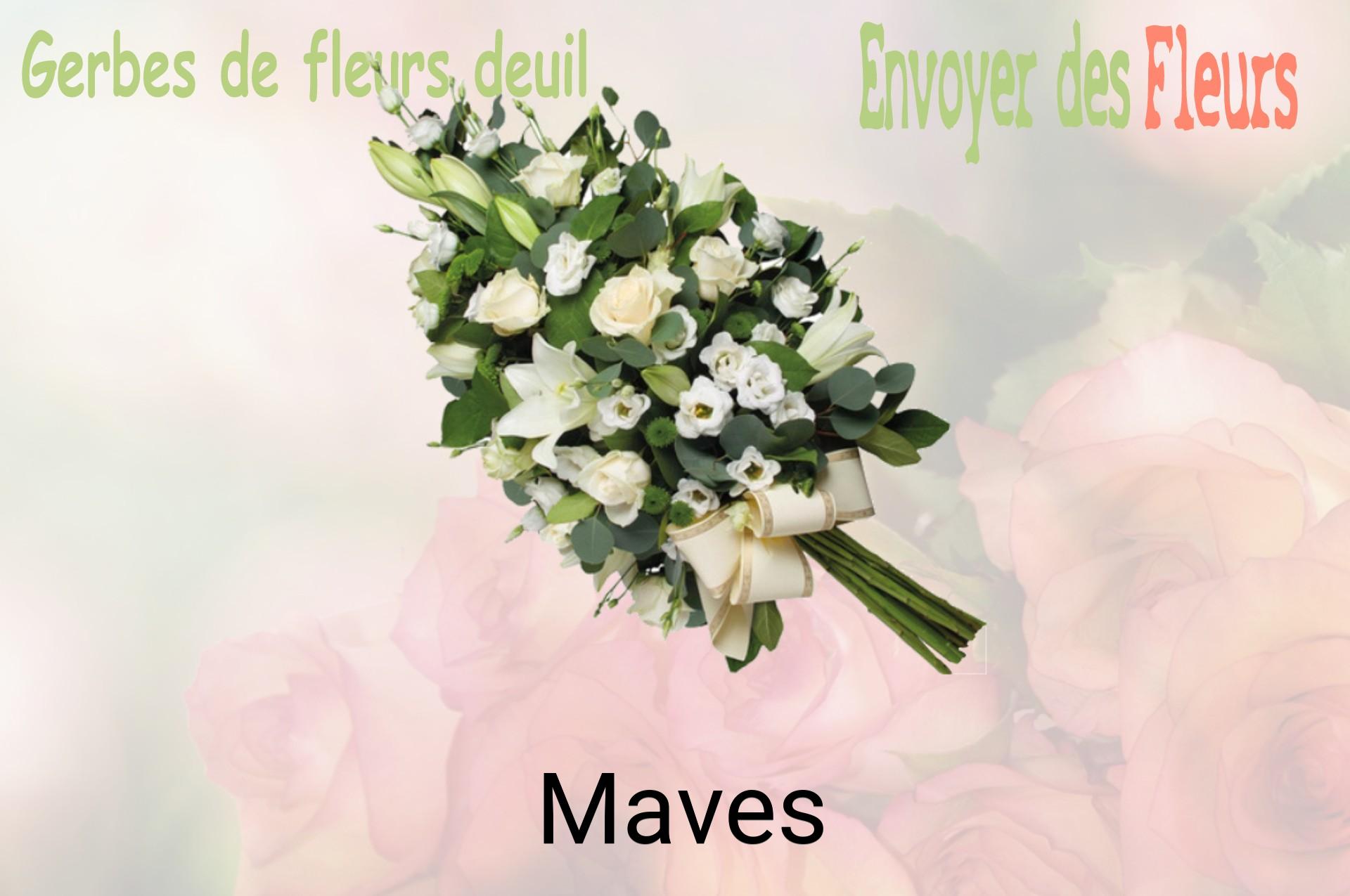 Gerbe de fleurs de deuil livrée à Maves